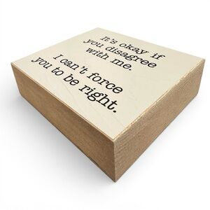 Inspirational Quote Wooden Block - Cream and Brown